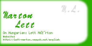 marton lett business card